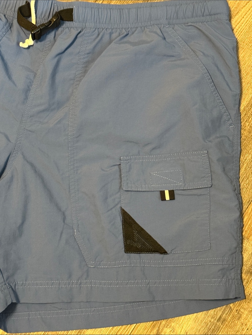 Eddie Bauer Ebtek Nylon Shorts Mesh Lined Belted Men's XXL Blue - Picture 3 of 6